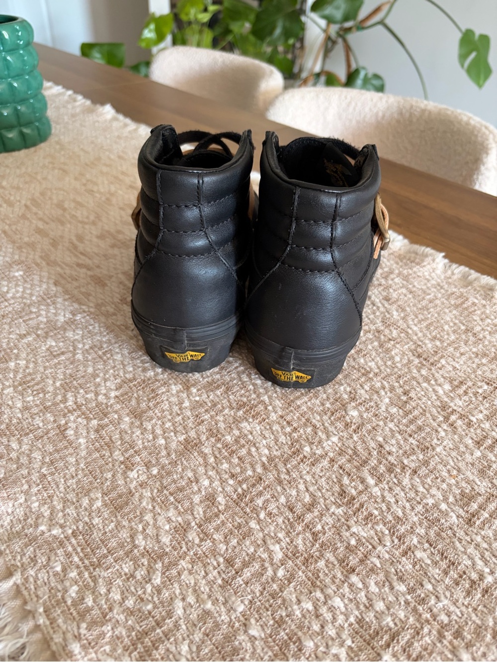 Vans Black High-Top Sneakers with Beige Strap - Picture 5 of 5